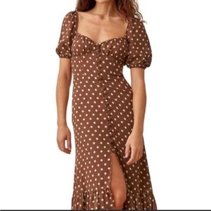 Reformation polka dot midi dress